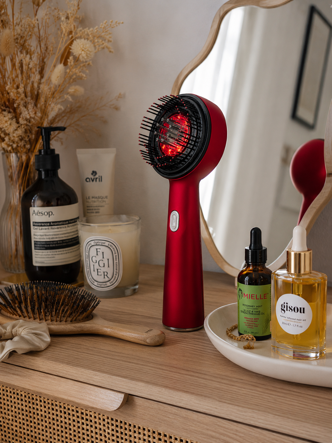 Aëzia - Brosse Applicatrice d’Huile & Massage du Cuir Chevelu